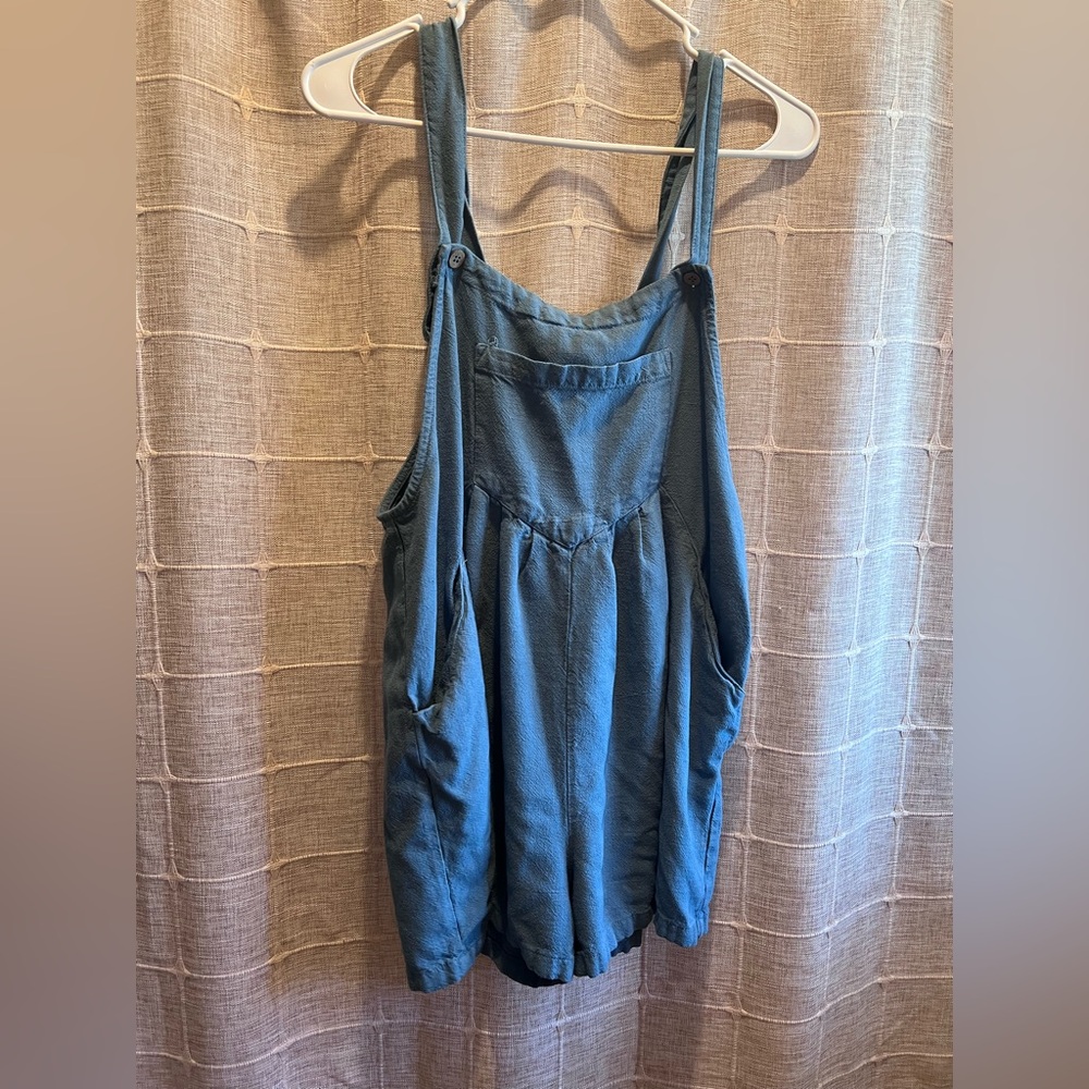 Light Blue Denim-Style Pinafore/Overall dress